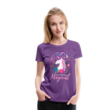 Unicorn Never Stop Being Magical Women’s Premium T-Shirt (CK1519) - purple
