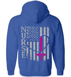 Angela RN Nurse Flag Zipper Hoodie