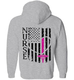 Ashley RN Nurse Flag Zipper Hoodie