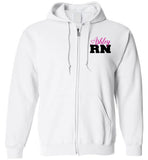 Ashley RN Nurse Flag Zipper Hoodie