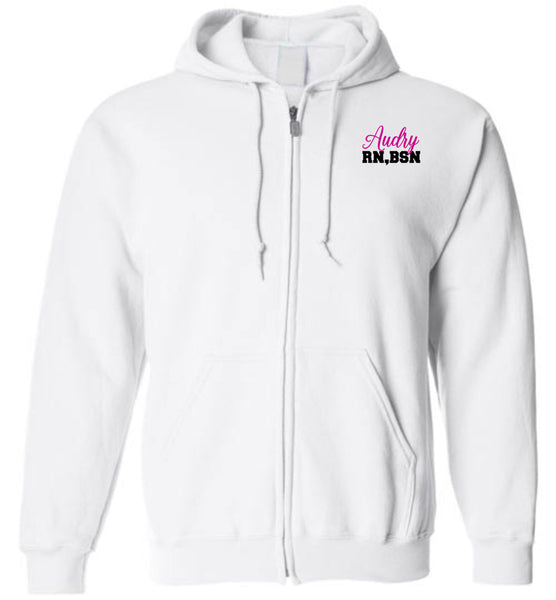 Audry RN, BSN Zipper Hoodie