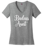 Badass Aunt Ladies V-Neck T-Shirt