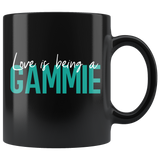 Love is being a Gammie 11 oz Black Coffee Mug - Gift for Gammie