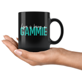 Love is being a Gammie 11 oz Black Coffee Mug - Gift for Gammie