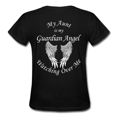 Aunt Guardian Angel Gildan Ultra Cotton Ladies T-Shirt (CK1352) - black