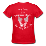 Aunt Guardian Angel Gildan Ultra Cotton Ladies T-Shirt (CK1352) - red
