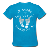 Grandpa Guardian Angel Gildan Ultra Cotton Ladies T-Shirt (Ck1370) - turquoise