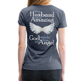 Husband Amazing Angel Women’s Premium T-Shirt (CK1487) - heather blue