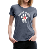 Basset Hound Mom Women’s Premium T-Shirt (CK1529) - heather blue
