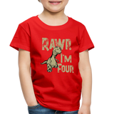 Rawr I'm Four Toddler Premium T-Shirt (CK1604) - red