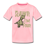 Rawr I'm Four Toddler Premium T-Shirt (CK1604) - pink