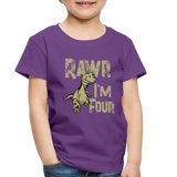 Rawr I'm Four Toddler Premium T-Shirt (CK1604) - purple