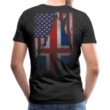 America Iceland Flag Men's Premium T-Shirt - black