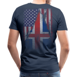 America Iceland Flag Men's Premium T-Shirt - navy