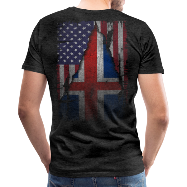 America Iceland Flag Men's Premium T-Shirt - charcoal gray