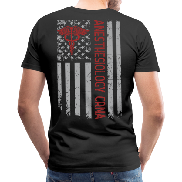 Anesthesiology CRNA American Flag Men's Premium T-Shirt - black