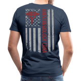 Anesthesiology CRNA American Flag Men's Premium T-Shirt - navy