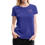 Nurse Flag Heart Flag Front with Pink Stripe Women’s Premium T-Shirt (CK1818) - royal blue