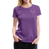 Nurse Flag Heart Flag Front with Pink Stripe Women’s Premium T-Shirt (CK1818) - purple