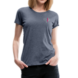 Nurse Flag Heart Flag Front with Pink Stripe Women’s Premium T-Shirt (CK1818) - heather blue