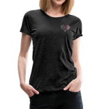 Nurse Flag Heart Flag Front with Pink Stripe Women’s Premium T-Shirt (CK1818) - charcoal gray