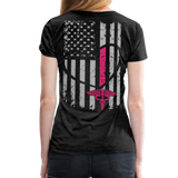 Nurse Flag Heart Flag Front with Pink Stripe Women’s Premium T-Shirt (CK1818) - charcoal gray