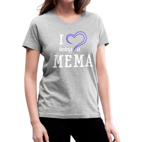 I Love Being a Mema Women's V-Neck T-Shirt - gray