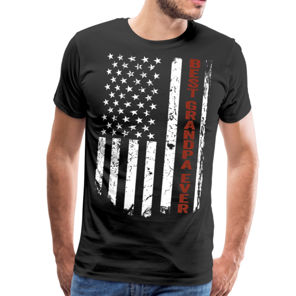 American Flag Best Grandpa Ever Men's Premium T-Shirt - black