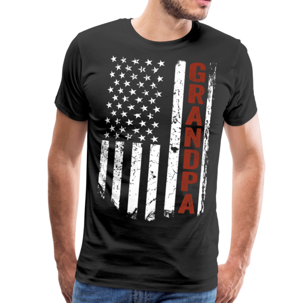 American Grandpa Flag Men's Premium T-Shirt (Ck1236) updated - black