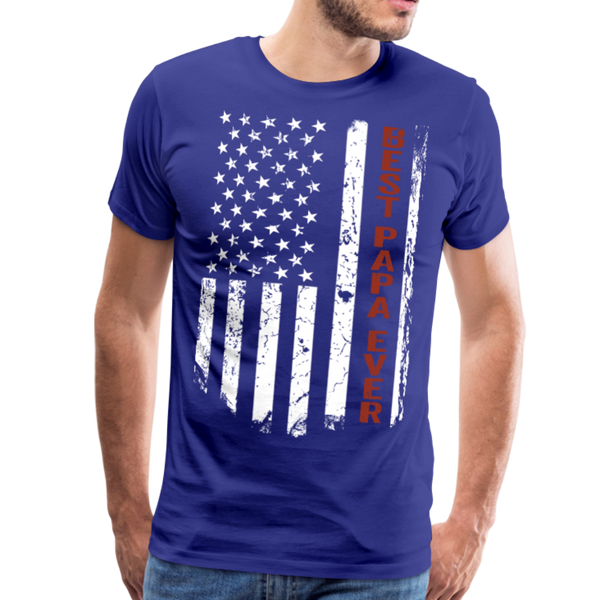 American Flag Best Papa Ever Men's Premium T-Shirt (CK1886) - royal blue