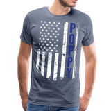 American Flag Poppy Men's Premium T-Shirt (CK1888) - heather blue