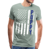 American Flag Poppy Men's Premium T-Shirt (CK1888) - steel green