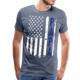 American Flag Papa Men's Premium T-Shirt (CK1894) - heather blue