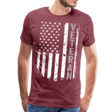American Flag Veteran Men's Premium T-Shirt (CK1896) - heather burgundy
