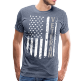 American Flag Veteran Men's Premium T-Shirt (CK1896) - heather blue
