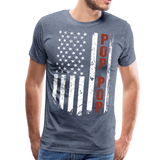 American Flag Pop Pop Men's Premium T-Shirt (CK1913) - heather blue