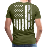 American Flag Pop Men's Premium T-Shirt (CK1917) - olive green