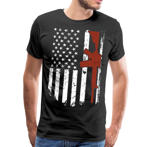 AR15 American Flag Men's Premium T-Shirt - black