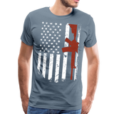 AR15 American Flag Men's Premium T-Shirt - steel blue