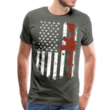 AR15 American Flag Men's Premium T-Shirt - asphalt gray