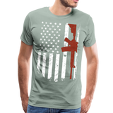 AR15 American Flag Men's Premium T-Shirt - steel green