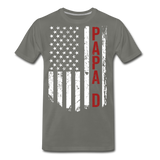 American Flag PapaD Men's Premium T-Shirt - asphalt gray