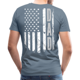 American Flag Dad Men's Premium T-Shirt (CK1903) - steel blue