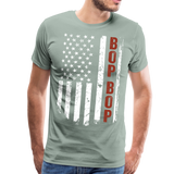 American Flag BopBop Men's Premium T-Shirt - steel green