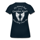 Mom and Dad Guardian Angel Women’s Premium T-Shirt (CK3581) - deep navy