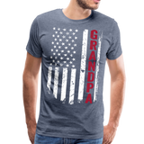 American Flag Grandpa Men's Premium T-Shirt (CK1930) - heather blue
