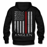 Anglen Firefighter Flag Gildan Heavy Blend Adult Hoodie - black