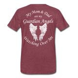 Mom and Dad Guardian Angel Men's Premium T-Shirt (CK3581) - heather burgundy