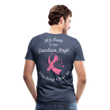 Aunt Guardian Angel Breast Cancer Men's Premium T-Shirt - heather blue
