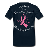 Aunt Guardian Angel Breast Cancer Men's Premium T-Shirt - deep navy